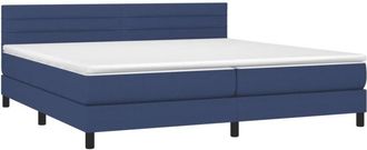 vidaXL Vidaxl - Cama Box Spring Colch&oacute;n Y Luces Led Tela Azul 200x200 Cm