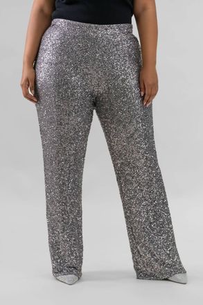 Never Fully Dressed Freddie Sequin Trousers In Grey Sequin