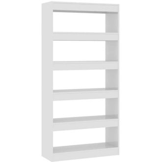 vidaXL Book Cabinet/Room Divider High Gloss White 80x30x166 cm Engineered Wood vidaXL