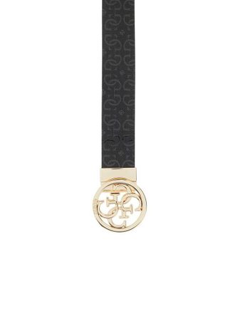 Guess Womens Belt Black-Light Blue Polyester Accessories - Black/light