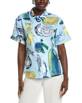 Gracia Printed Button Down Top