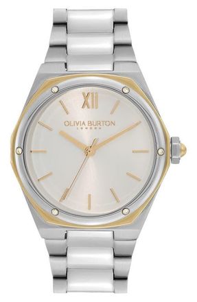 Olivia Burton Sports Luxe Hexa Bracelet Watch, 33mm in White at Nordstrom