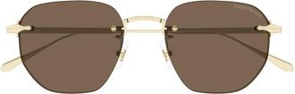 Montblanc Mb 0405S Zonnebril - unisex - Zonnebrillen - Geel - 51 MM - Nylon - Accessoires