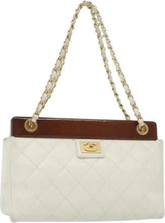 Chanel Pre-owned Shoulder Bags, female, White, Size: ONE SIZE Pre-owned Vintage Shoulder Bag