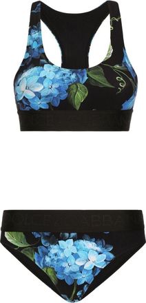Dolce & Gabbana Bluebell bralette bikini set - women - Spandex/Elastane/Polyamide - 4 - Black