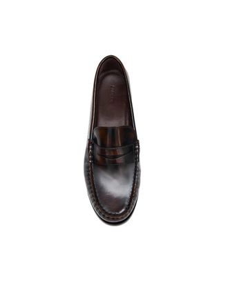 Alohas Womens Loafer Rivet Brushed Coffee Brown Loafers