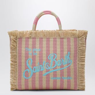 MC2 Saint Barth Colette striped straw-effect fabric bag