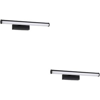 Loops 2 PACK Stylish 40cm Black Mirror Wall Light for Modern Bathrooms