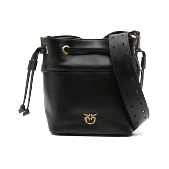 Pinko Bucket Bags, female, Black, ONE SIZE, Mini Secchiello Love Birds