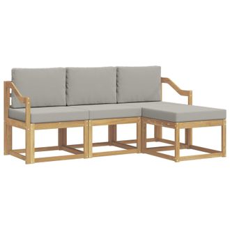 vidaXL Conjunto De Sof&aacute;s De Exterior 4 Pcs Blanco Y Gris Claro Vidaxl