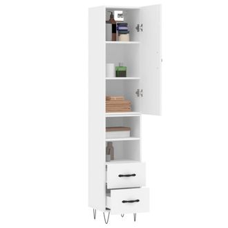 Berkfield Home Highboard White 34.5x34x180 cm Engineered Wood