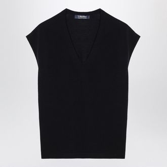 Max Mara S Max Mara Navy Blue Wool Vest