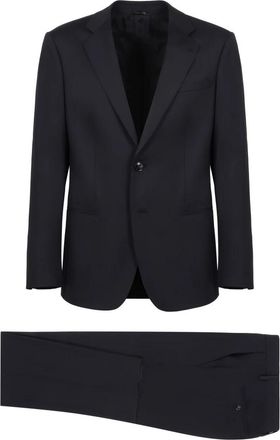 Giorgio Armani Klassiek Wollen Pak Set - Heren - Business pakken - Blauw - 2XL - Wol - Kostuums