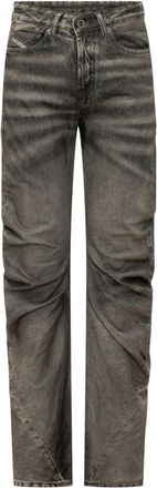 Diesel Grey Straight Mid Rise Jeans