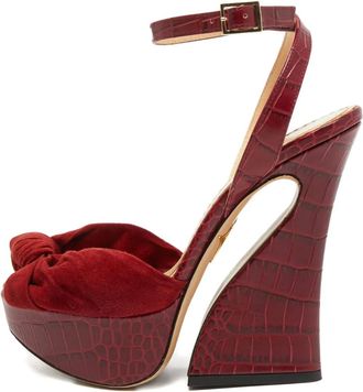 Charlotte Olympia Sandali platform goffrati effetto coccodrillo 140mm - Rosso