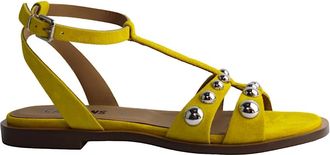 Carmens Platte sandaal - Dames - Sandalen - Geel - 37 EU - Su&egrave;de - Schoenen