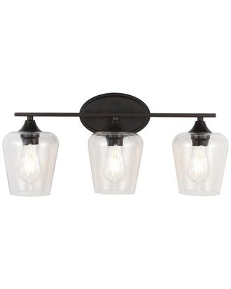 Jonathan Y Designs Jonathan Y Jayne 23In 3-Light Iron/Seeded Glass Cottage Rustic Led Vanity Light