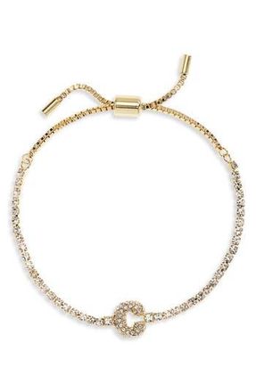BaubleBar Initial Tennis Slider Bracelet in Gold C at Nordstrom Rack