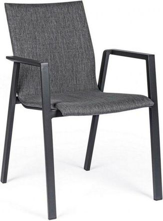 BIZZOTTO Silla De Jard&iacute;n Antracita Con Reposabrazos Bizzotto