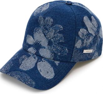 Iceberg Floral jacquard denim baseballpet - Dames - Petten - Blauw - ONE Size - Denim - Accessoires