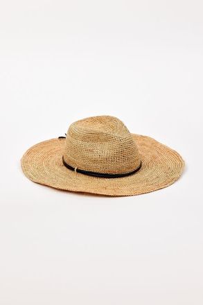 Hat Attack Raffia Crochet Continental in Natural/black at Nordstrom