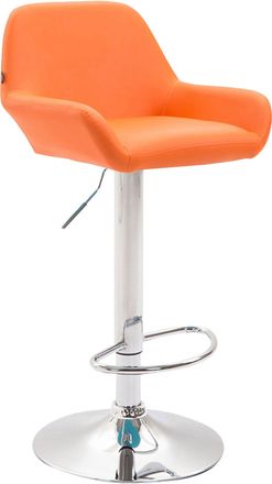 Clp Taburete De Bar Braga En Simil Cuero Naranja Cromado