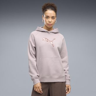 Puma Felpa con cappuccio e paillettes Essentials da donna, Abbigliamento, Rosa, XL