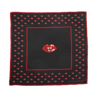 Marc Jacobs Blurred Lips Silk Scarf - female - Marc Jacobs - Silk Scarves - Multicolor - ONE SIZE - Accessories
