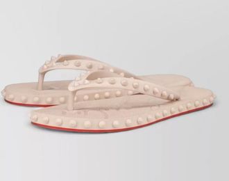 Christian Louboutin loubi flat rubber sole studded slides