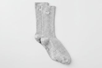 Alo | Half-Crew Understated Socks in Athletic Heather Grey, Size: Medium