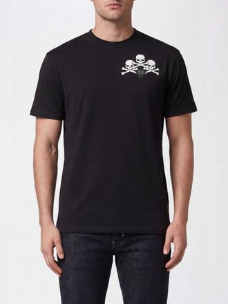 Philipp Plein T-shirt in cotone con stampa Skull e motivo Monogram
