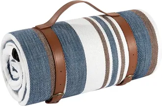 OEM Manta De Picnic Plegable Extragrande, Impermeable Y Resistente A La Arena, Ideal Para Acampar, Parques, C&eacute;sped E Interiores - Azul-marr&oacute;n, 200 Cm X 20