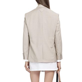 Prada Mohair Virgin Wool Blazer - Beige
