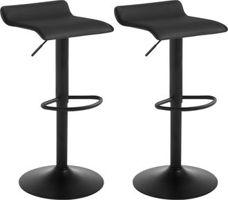 Woltu 2 X Sgabelli Da Bar Girevole Sedia Per Cucina Rivestimento In Ecopelle Nero - Woltu