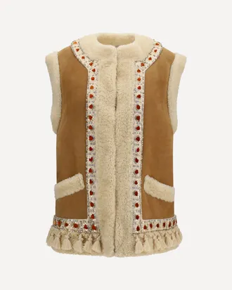 Valentino Suede and fur Vest Female 46