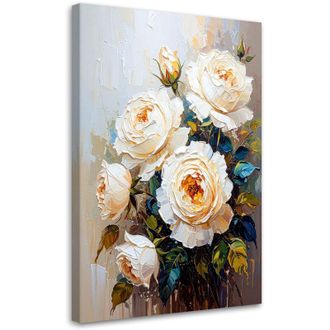 Artgeist Quadro su tela, Rose bianche Fiori Bouquet - 40x60