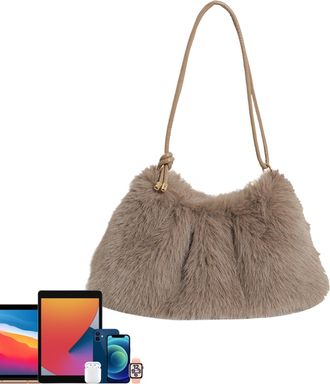 Generic Fashionable Tote Bag - 11.8x7.87x3.93 inches Plush Underarm Bag with Large Capacity | Convenient Plush Shoulder Bags Winter, Portable Shoulder Bags, M