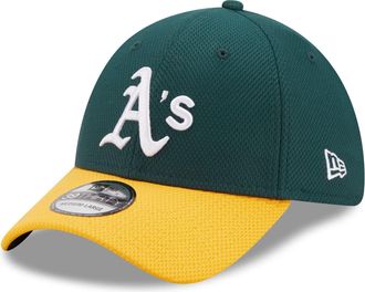 New Era Oakland Athletics Baseball Fankappe von gr&uuml;n Gelb mit gebogenem Schirm Basecap 39Thirty - S-M (6 3/8-7 1/4)