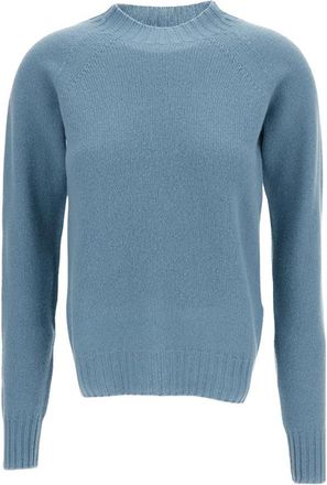 Drumohr L5W113Tl Trui met opstaande kraag - Dames - Ronde hals truien - Blauw - XS - Wol - Truien & Vesten