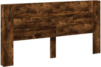 vidaXL Headboard Smoked Oak 200 x 16.5 x 103.5 cm Engineered Wood vidaXL