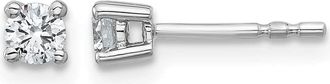 Diamond2Deal 14k White Gold 1/4 ct Round Lab Grown Diamond Stud Earrings VS Clarity, D-E Color