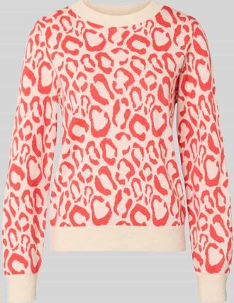 Vila Slim Fit Pullover aus Viskose-Mix Modell JACQUARD in Rot, Gr&ouml;&szlig;e XL