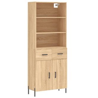 Berkfield Home Highboard Sonoma Oak 69.5x34x180 cm Engineered Wood in Light Tan