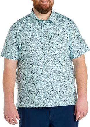 Columbia Big & Tall PFG Super Slack Tide Marine Printed Polo Shirt in Marine Light at Nordstrom, Size Xx-Large