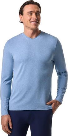 Coolibar Mens V-Neck Long Sleeve T-Shirt - UPF 50+ Sun Protection - Morada in Light Blue Heather at Nordstrom, Size Xx-Large