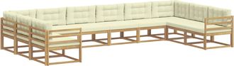 vidaXL Conjunto De Sof&aacute;s De Exterior 10 Uds. Blanco Y Crema Vidaxl