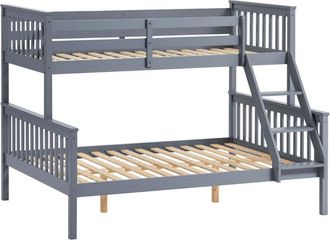 Home Discount Milan Triple Sleeper Bunk Bed with Foam Mattresses, Single & Bunk Bed Foam Mattress, Grey