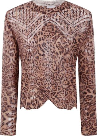 Twin-Set Round Neck Animalier Sweater