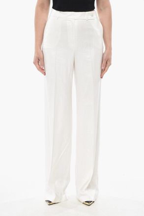 Kiton Pantaloni Palazzo in Viscosa con Tasche a Filo Kiton