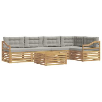 vidaXL Conjunto De Sof&aacute;s De Exterior 6 Pcs Blanco Y Gris Claro Vidaxl